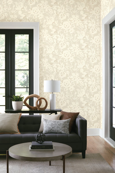 product image for Brushstroke Floral Wallpaper in Taupe from the Blooms Second Edition 49