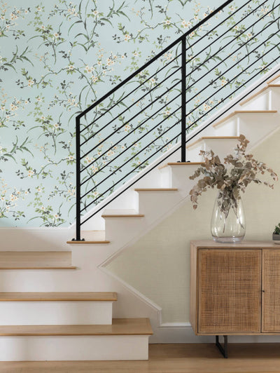 product image for Blossom Branches Wallpaper in Spa Blue from the Blooms Second Edition 26