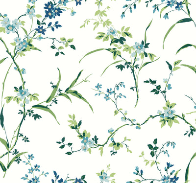 product image of Blossom Branches Wallpaper in White/Blue from the Blooms Second Edition 575