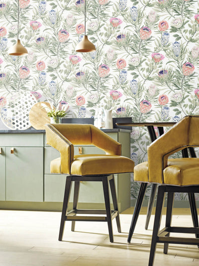 product image for Protea Wallpaper in White/Fuchsia from the Blooms Second Edition 79