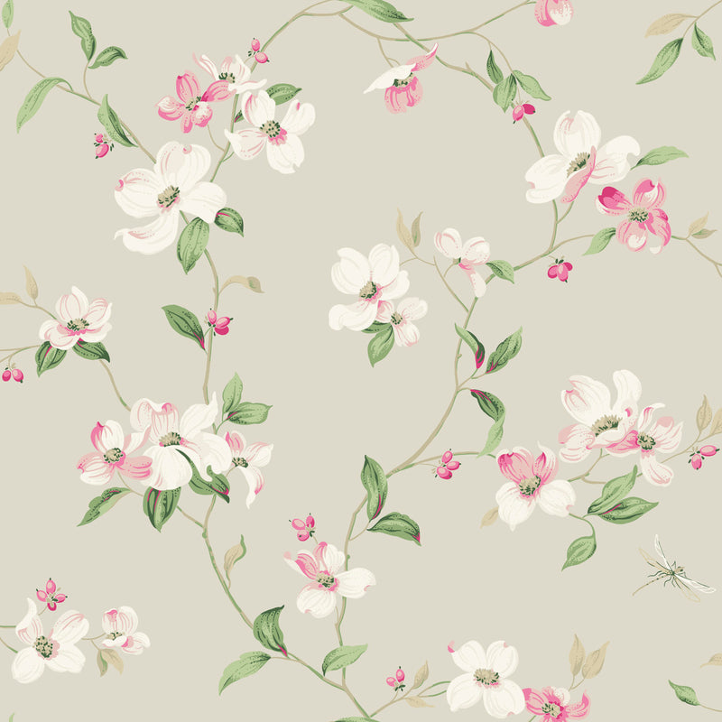 media image for Dogwood Wallpaper in Taupe from the Blooms Second Edition 295