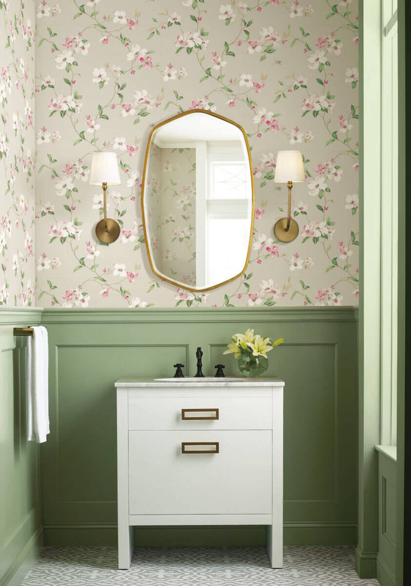 media image for Dogwood Wallpaper in Taupe from the Blooms Second Edition 242