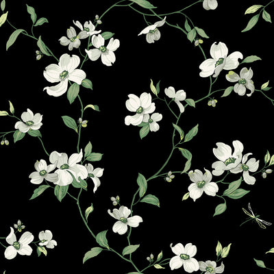 product image for Dogwood Wallpaper in Black from the Blooms Second Edition 13