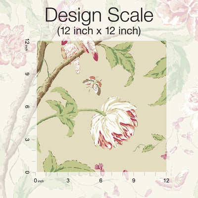 product image for Teahouse Floral Wallpaper in Cream/Coral from the Blooms Second Edition 78