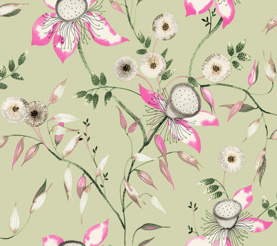 product image for Dream Blossom Wallpaper in Light Green from the Blooms Second Edition 13