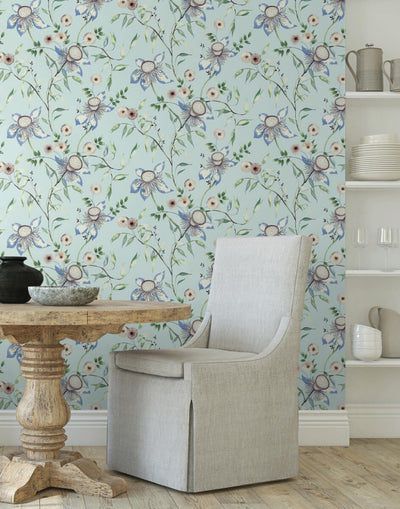 product image for Dream Blossom Wallpaper in Light Blue from the Blooms Second Edition 76