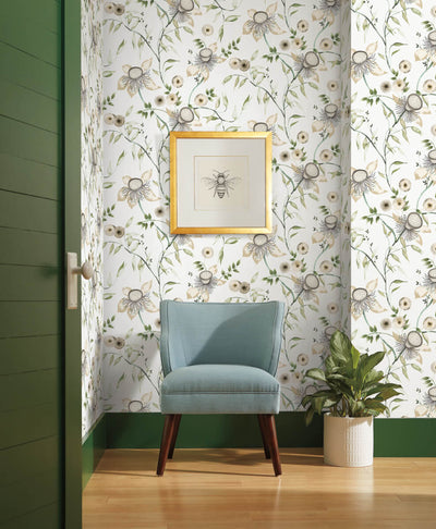 product image for Dream Blossom Wallpaper in White/Green from the Blooms Second Edition 16