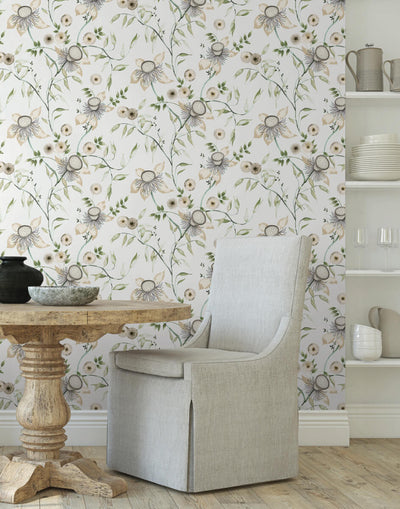 product image for Dream Blossom Wallpaper in White/Green from the Blooms Second Edition 56