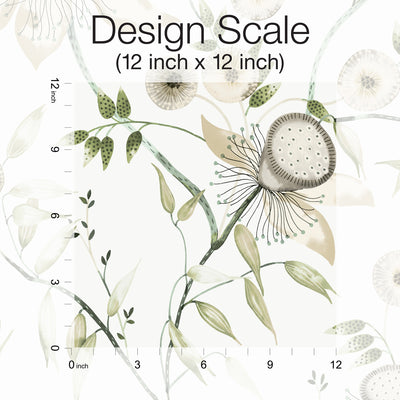 product image for Dream Blossom Wallpaper in White/Green from the Blooms Second Edition 12