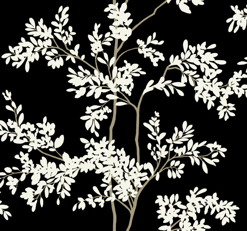 media image for Lunaria Silhouette Wallpaper in Black/White from the Blooms Second Edition 299