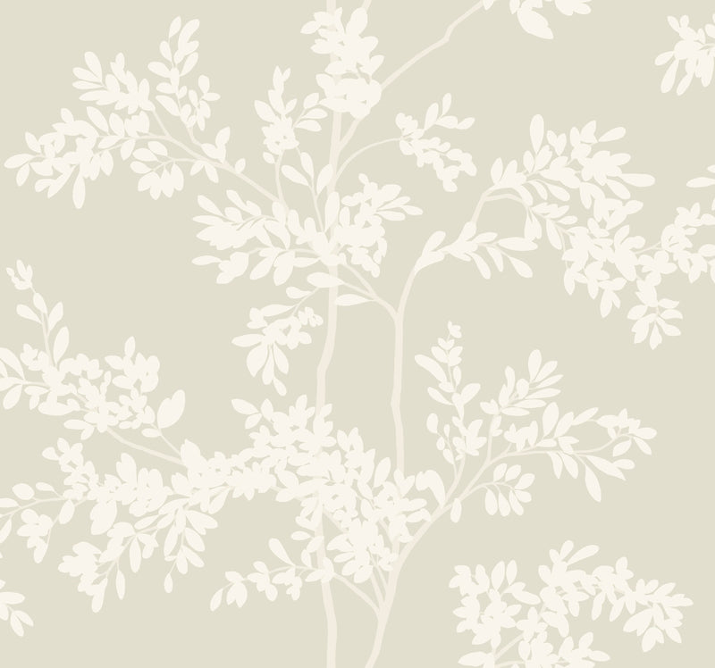 media image for Lunaria Silhouette Wallpaper in Light Taupe/White from the Blooms Second Edition 217