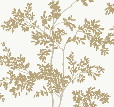 product image of Lunaria Silhouette Wallpaper in White/Gold from the Blooms Second Edition 539