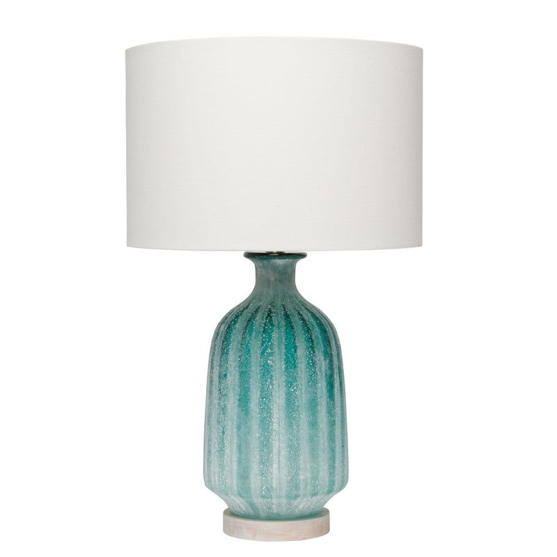 media image for Aqua Frosted Glass Table Lamp with Shade design by Jamie Young 249