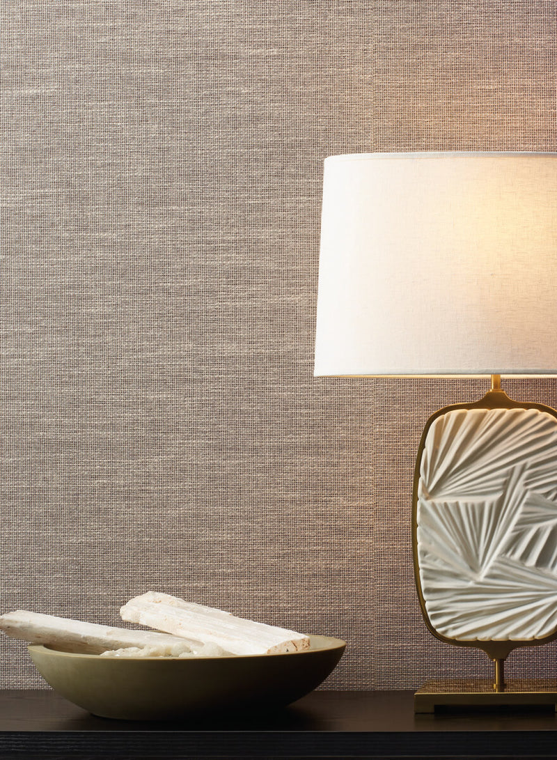 media image for Paper and Thread Weave Wallpaper in Beige from the Bohemian Luxe Collection by Antonina Vella 237