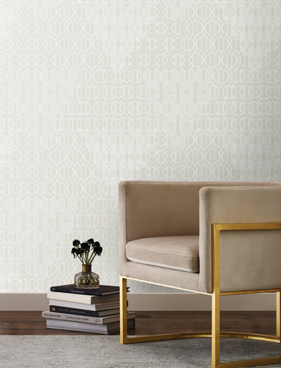 product image for Modern Chandelier Wallpaper in Pearl from the Bohemian Luxe Collection by Antonina Vella 38