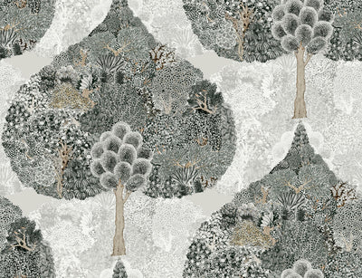 product image of sample mystic forest wallpaper in black from the bohemian luxe collection by antonina vella 1 583