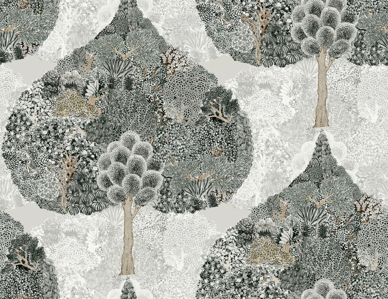 media image for sample mystic forest wallpaper in black from the bohemian luxe collection by antonina vella 1 229