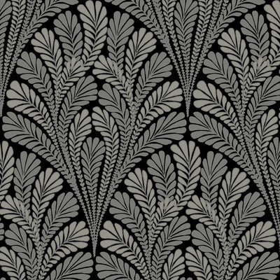 product image for Shell Damask Wallpaper in Black/Glint from Damask Resource Library by York Wallcoverings 60