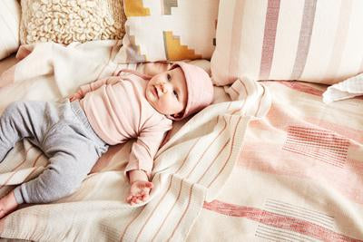 media image for Baby Pantelho Blanket in Peach & Sage by Minna 285