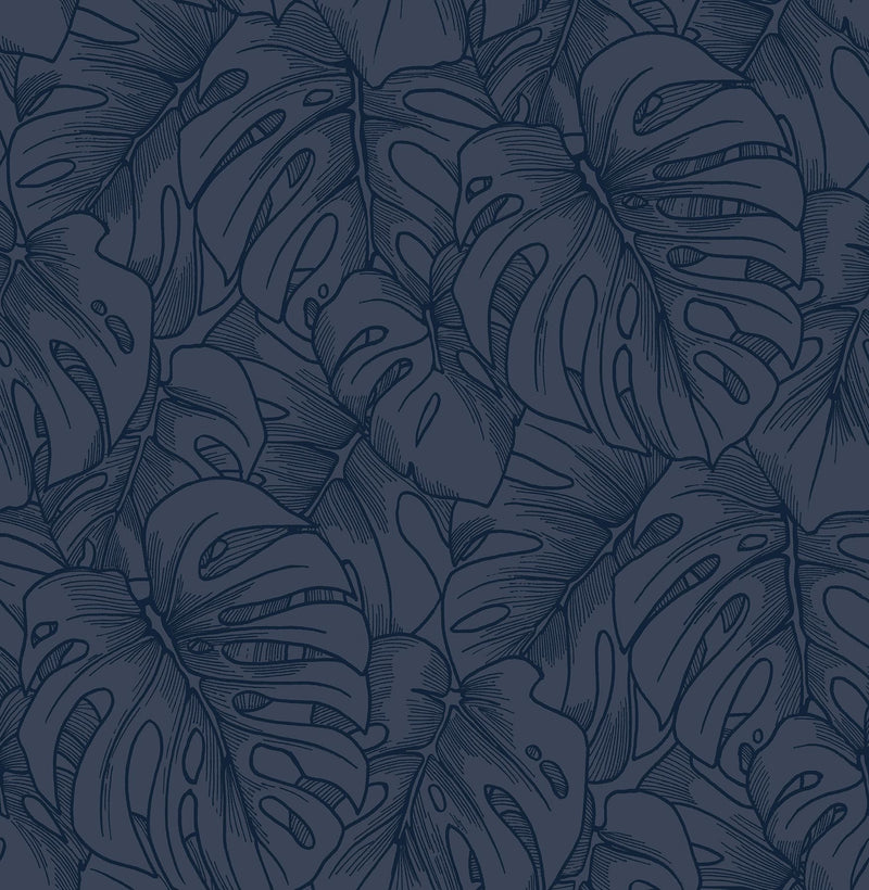 media image for Balboa Botanical Wallpaper in Indigo from the Scott Living Collection by Brewster Home Fashions 273