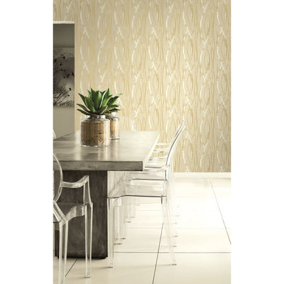 product image of Barbados Wallpaper in Gold and Beige from the Tortuga Collection by Seabrook Wallcoverings 510