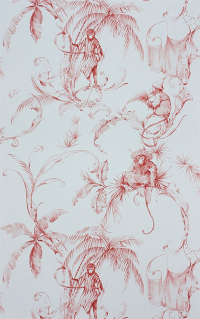product image for Barbary Toile Wallpaper in Coral Red by Nina Campbell for Osborne & Little 88