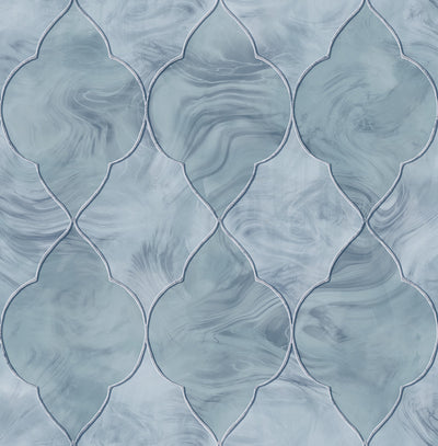 product image of Baroque Glass Wallpaper in Blue, Silver, and Grey from the Aerial Collection by Mayflower Wallpaper 518