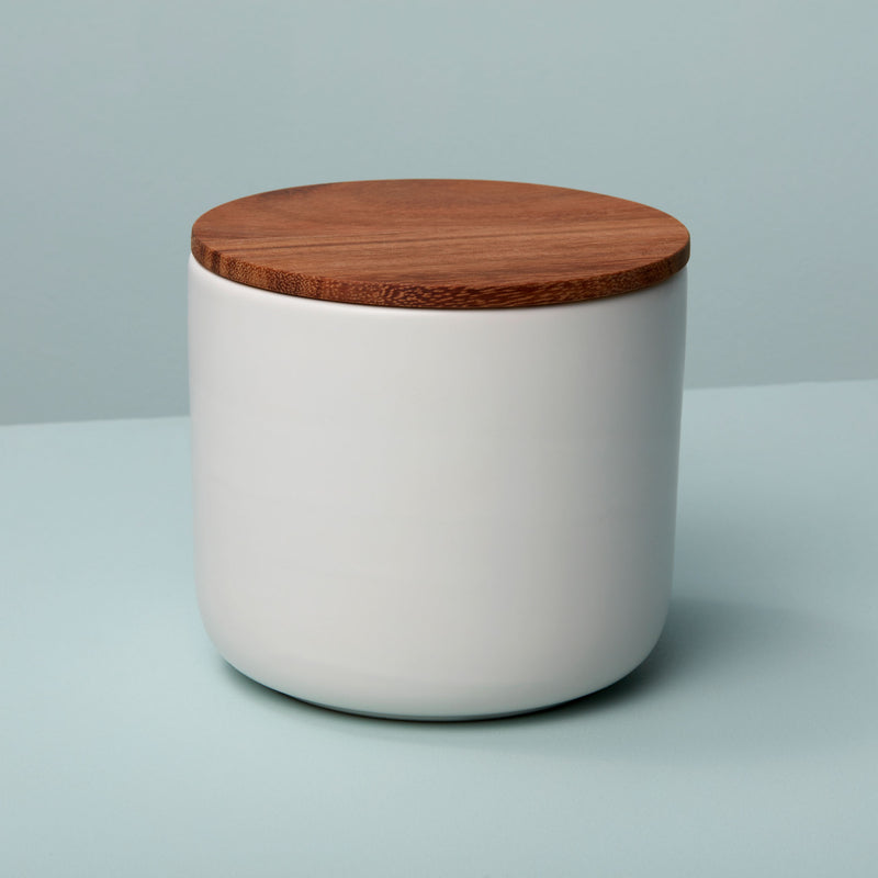 Shop Stoneware Container with Acacia Lid | Burke Decor