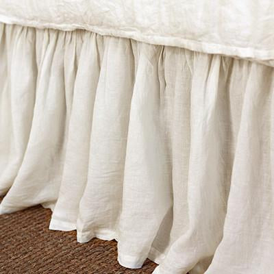 product image for Gathered Linen Bedskirt in White design by Pom Pom at Home 91