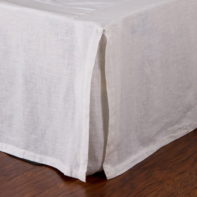 media image for Pleated Linen Bedskirt in White design by Pom Pom at Home 266