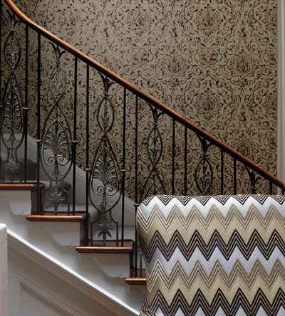 product image of Belem Wallpaper in Chocolate and Gold by Nina Campbell for Osborne & Little 534