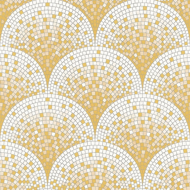 media image for Bella Textured Tile Effect Wallpaper in Gold by BD Wall 233