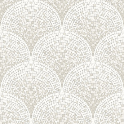 product image of Bella Textured Tile Effect Wallpaper in Silver and Ivory by BD Wall 555