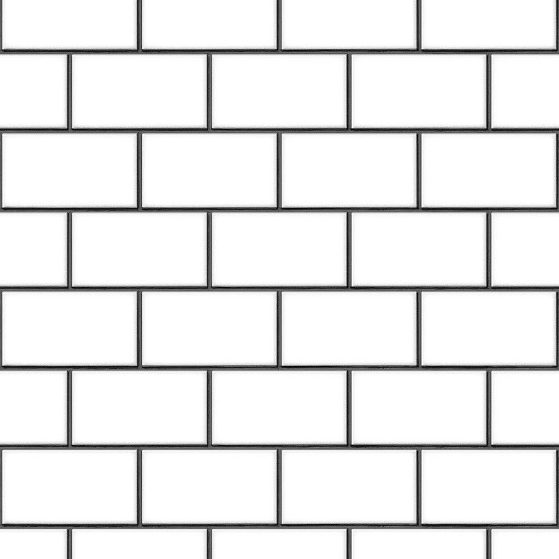 media image for Berkeley Brick Tile Wallpaper in White and Black by BD Wall 262