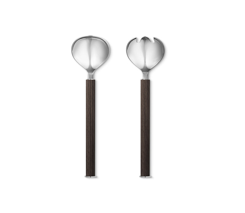 media image for Bernadotte Salad Servers, Stainless Steel and Smoked Oak 245