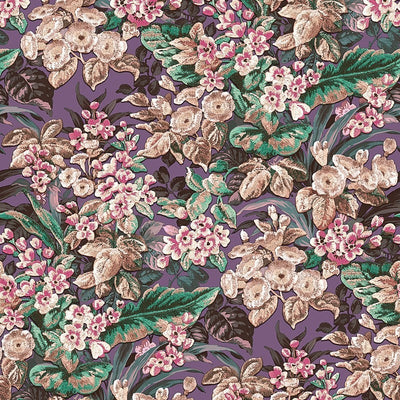 product image for Bessie Textured Floral Wallpaper in Purple Multi by BD Wall 76