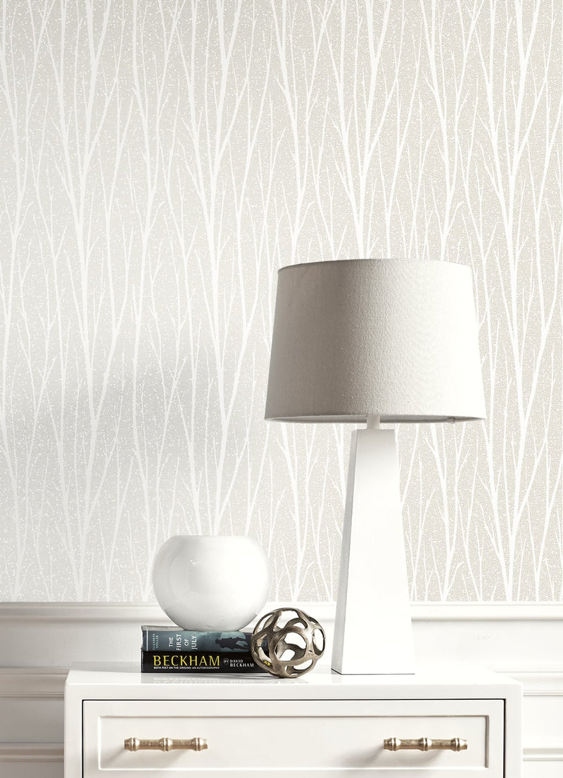 media image for Birch Trail Wallpaper in Pearl and Glitter from the Essential Textures Collection by Seabrook Wallcoverings 219