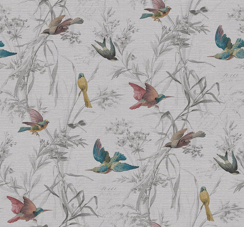 media image for Birds Of Paradise Wallpaper in Sterling from the Sanctuary Collection by Mayflower Wallpaper 261