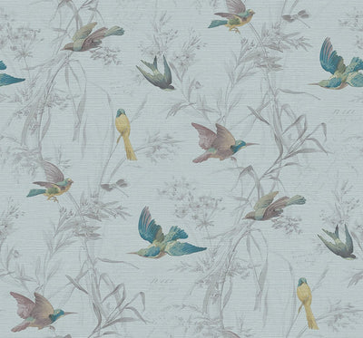 product image for Birds Of Paradise Wallpaper in Turquoise from the Sanctuary Collection by Mayflower Wallpaper 25