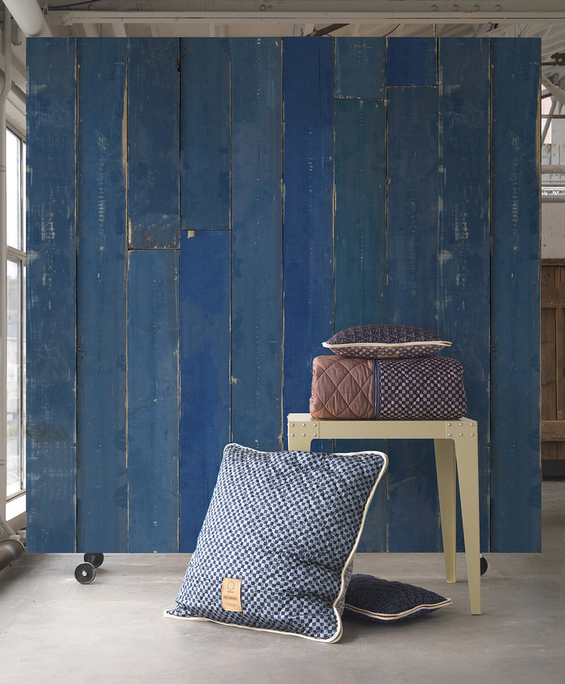 Shop Blue Scrapwood Wallpaper by Piet Hein Eek | Burke Decor
