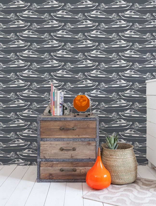 media image for Boating Wallpaper in Pebble design by Aimee Wilder 296