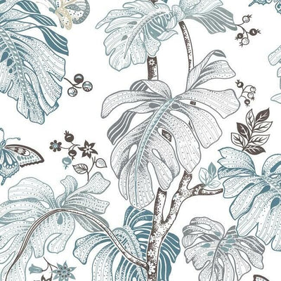 product image for Boho Palm Peel & Stick Wallpaper in Blue by RoomMates for York Wallcoverings 28