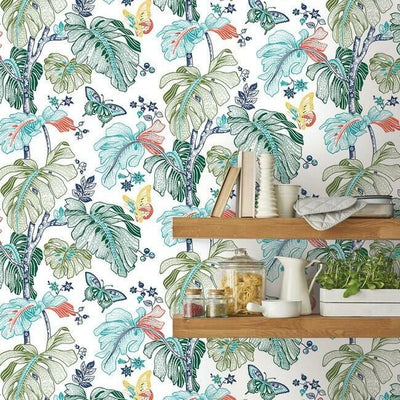 product image for boho palm peel stick wallpaper in bright by roommates for york wallcoverings 3 62