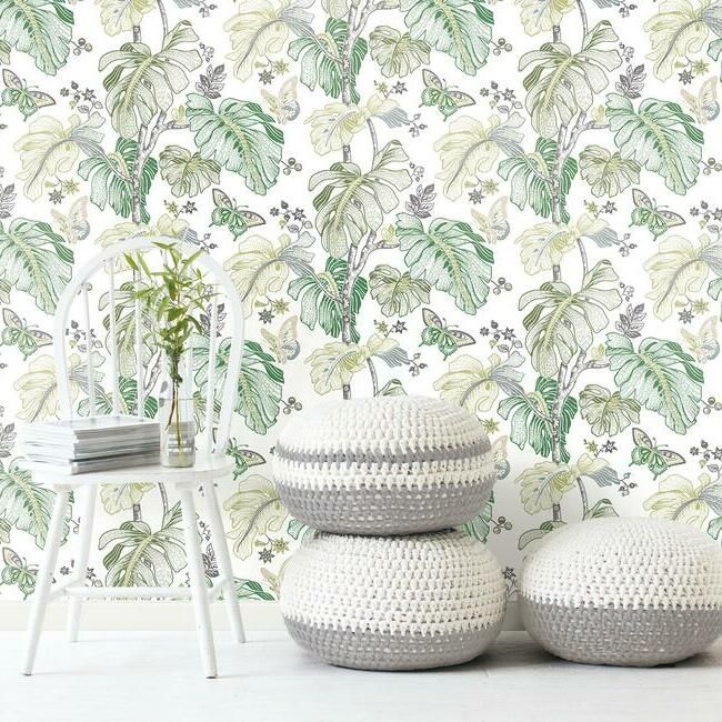 media image for Boho Palm Peel & Stick Wallpaper in Green by RoomMates for York Wallcoverings 282