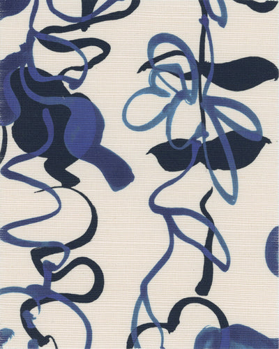 product image of Bossa Grasscloth Cobalt Wallpaper 50