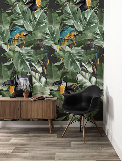product image for Botanical Birds Wallpaper in Black by KEK Amsterdam 40