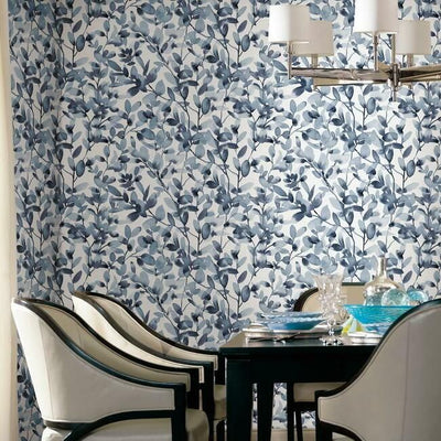 product image for Botany Vines Peel & Stick Wallpaper in Blue by York Wallcoverings 85