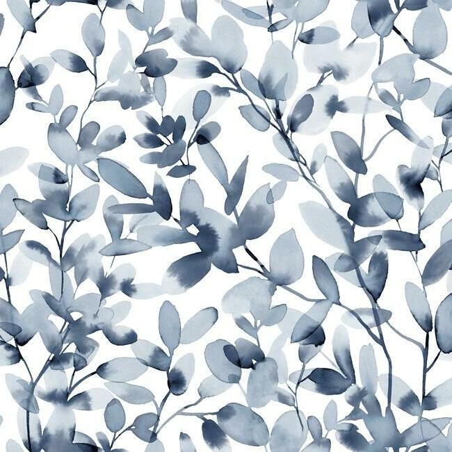 media image for Botany Vines Peel & Stick Wallpaper in Blue by York Wallcoverings 227