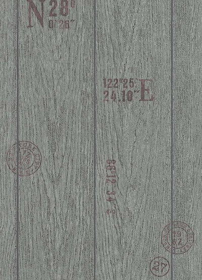 product image of Brenden Faux Wood Wallpaper in Grey and Black design by BD Wall 527