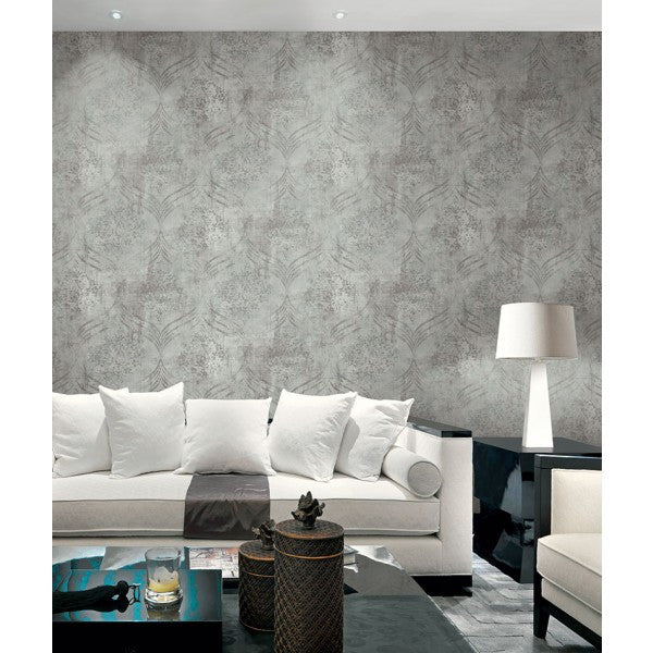 media image for Brilliant Ogee Wallpaper in Grey and Teal by Seabrook Wallcoverings 211